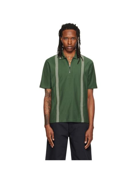 Palmes Green Panel S/S Zip Polo