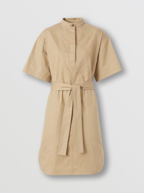 Burberry Logo Graphic Cotton Twill Smock Dress