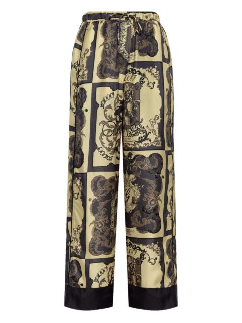 GANNI Printed Silk Twill Elasticated Pants