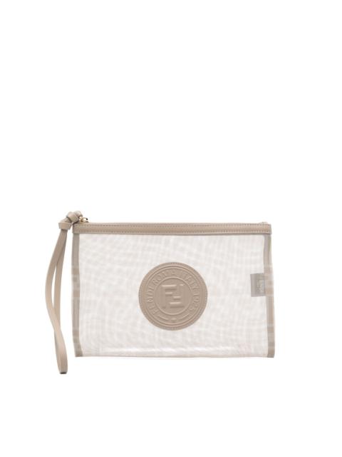 FENDI logo-patch clutch bag