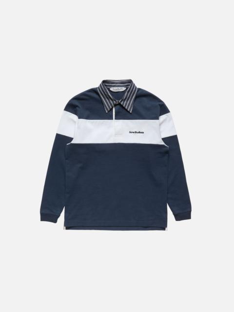 Acne Studios Striped polo sweatshirt - Navy/white