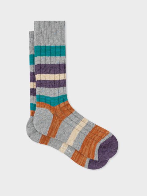 Grey Chunky Stripe Socks
