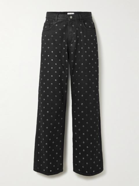 HAIKURE Bonnie Embellished High-rise Straight-leg Jeans