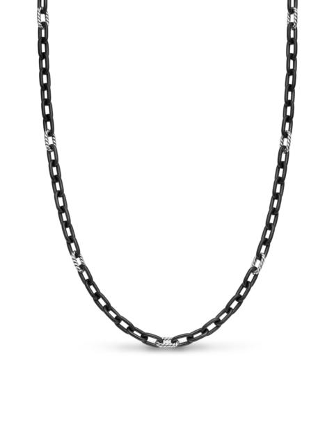 DAVID YURMAN Men's DY Madison Chain Necklace in Black Titanium - Silver