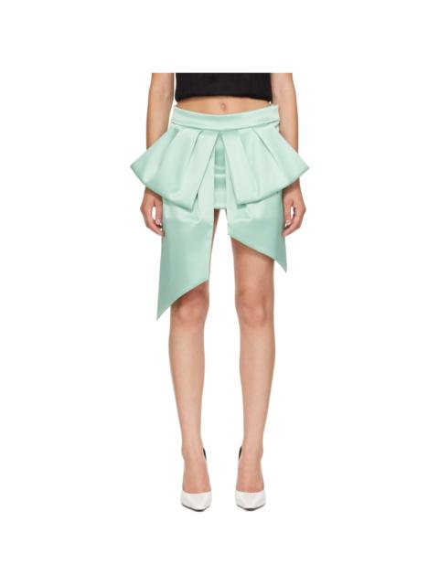 VAQUERA Green Satin Bow Miniskirt