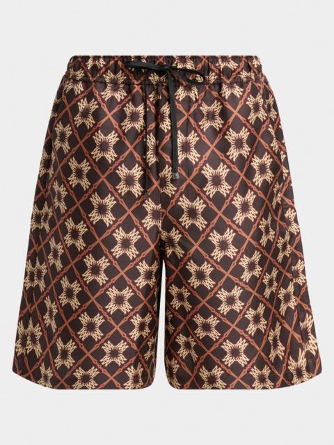 AMIRI Men's Silk MA Quad Drawstring Pull-On Shorts