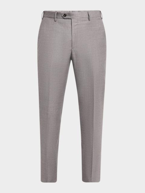 GIORGIO ARMANI Men's Wool Flat-Front Trousers