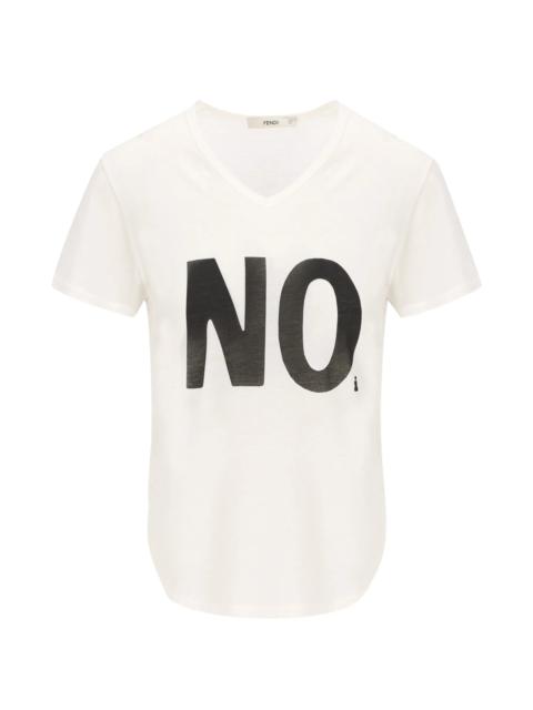 FENDI Fendi Ivory Jersey T-shirt With Noi Print