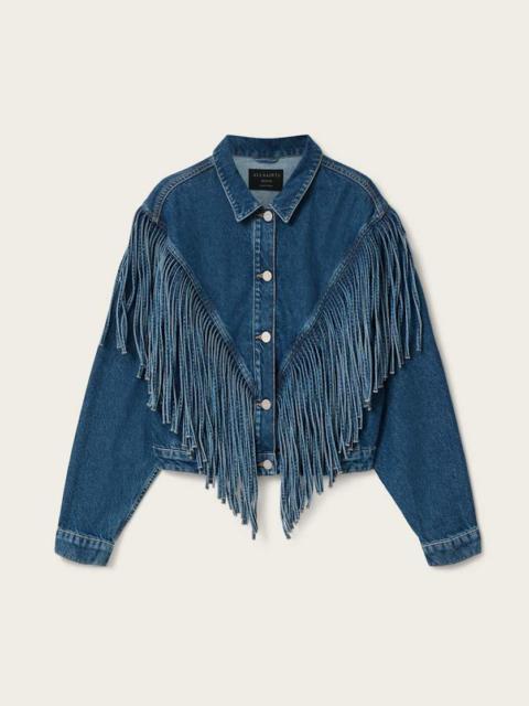ALLSAINTS MARLENE WESTEN TASSEL DENIM JACKET