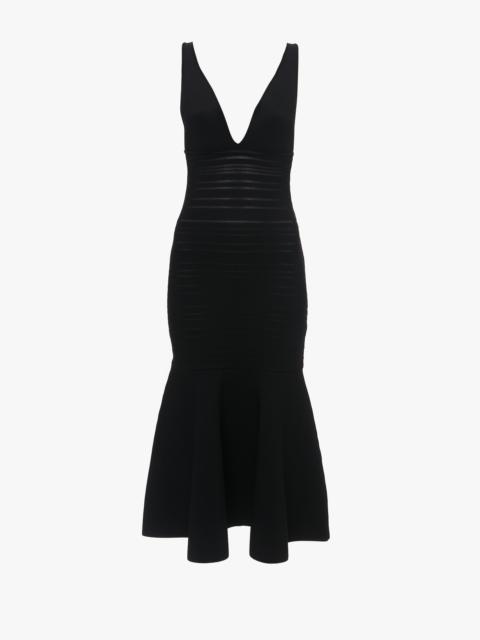 Victoria Beckham Frame Detail Sleeveless Dress In Black