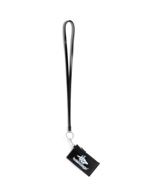 BALENCIAGA Men's Cash Card Case On Keychain Box in Black/white