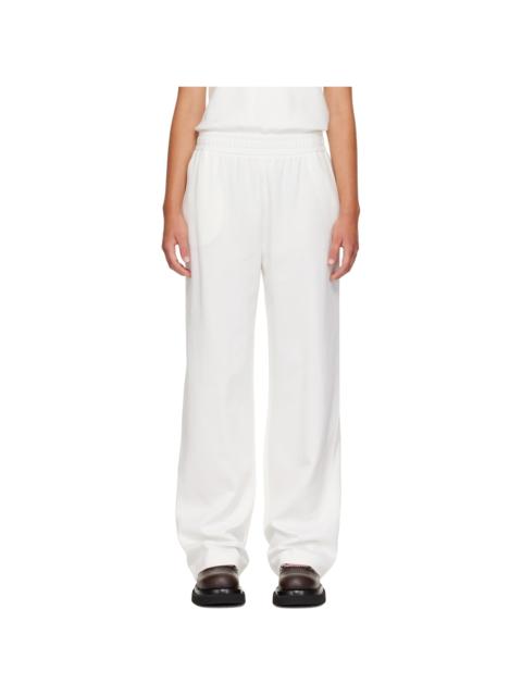 Moncler White Logo Cotton Blend Sweatpants