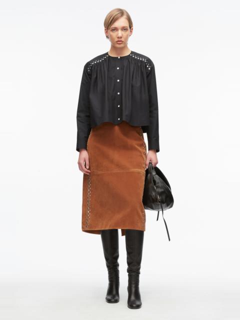 3.1 Phillip Lim Studded Gathered Poplin Blouse