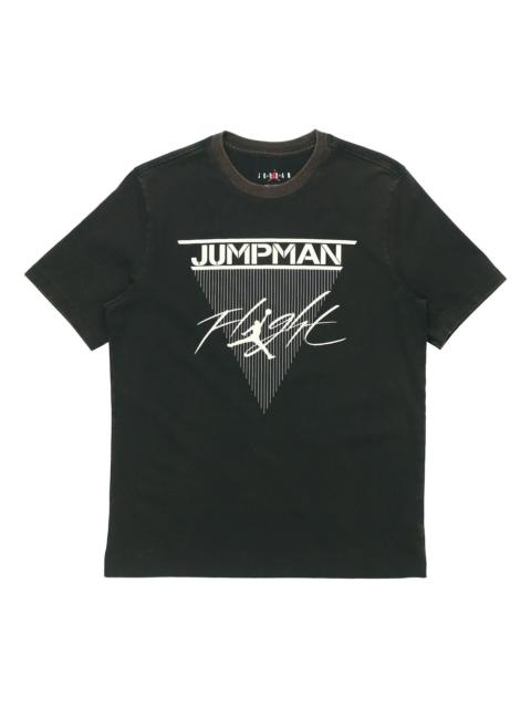 Air Jordan Jumpman Flight Flying Man Printing Short Sleeve Black CD5643-010