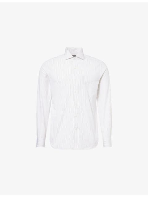 CORNELIANI Pinstripe Cotton Poplin Shirt