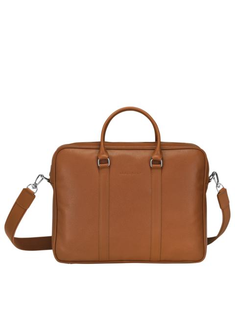 Longchamp Le Foulonné M Briefcase Caramel - Leather