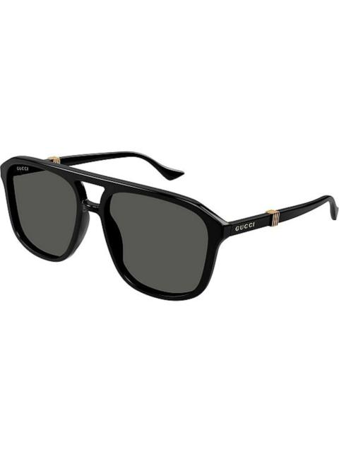 GUCCI Gucci Running Web Aviator Sunglasses Black/Gold (GG1494S 001)