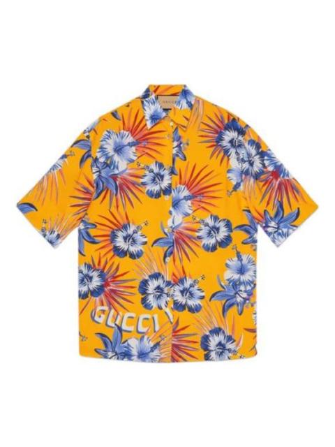 GUCCI (WMNS) Gucci Wild Flower Print Viscose Shirt 'Yellow' 690720-ZAI5S-7637