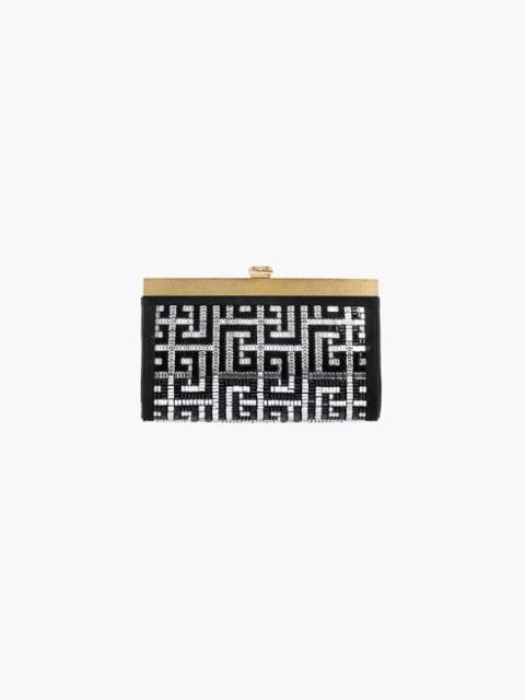 Balmain Rhinestone-embroidered minaudière with 1945 monogram