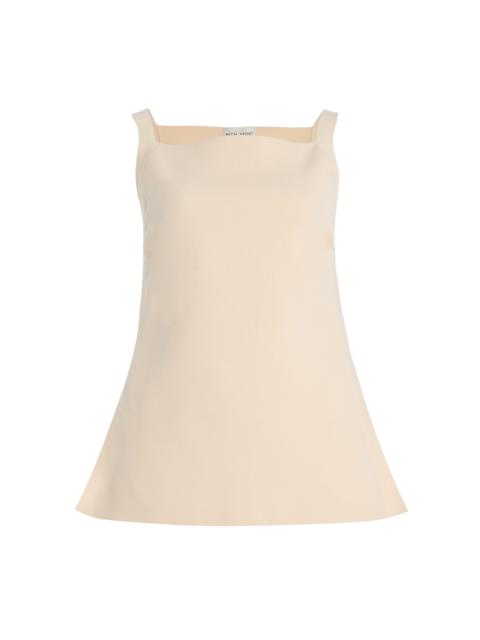 HIGH SPORT Asher Cotton-Blend Apron Top ivory