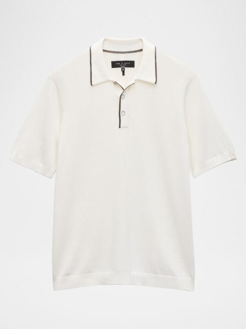rag & bone Men's Crawford Wool and Cashmere Short-Sleeve Polo Sweater