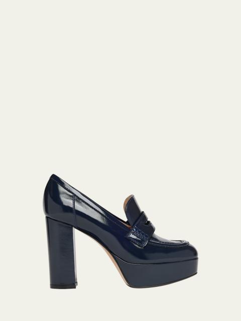 Gianvito Rossi 70mm Patent Platform Penny Loafers