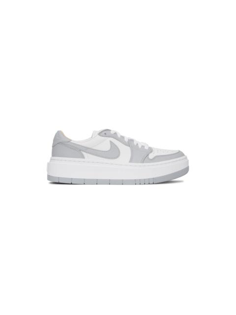 Jordan Grey & White Air Jordan 1 Low Sneakers