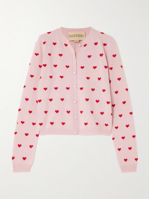 Valentino Intarsia Wool Cardigan