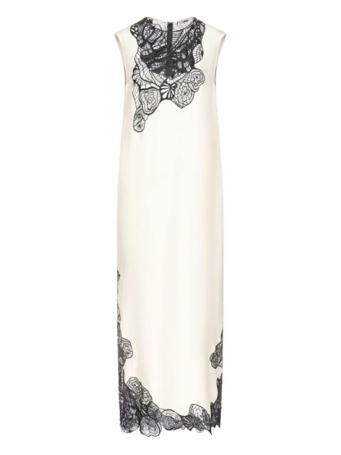 Loulou de Saison Uma lace-trim silk midi dress