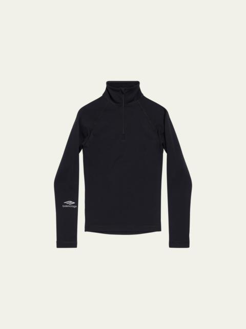BALENCIAGA Men's Ski Logo Print Thermal Base Layer Shirt