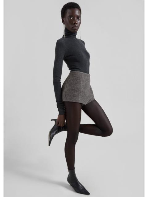 The Frankie Shop Vail Brushed Wool Hot Pants - Grey Melange