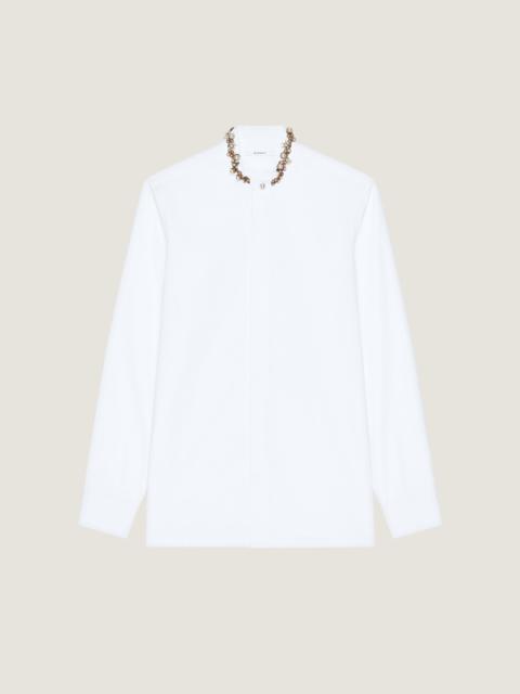 Givenchy SLIM FIT SHIRT IN POPLIN WITH EMBROIDERED PEARLS