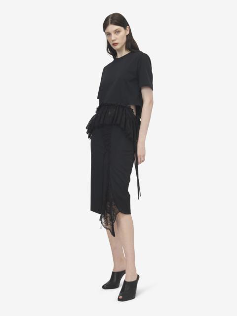 Alexander McQueen Lace Peplum T-shirt