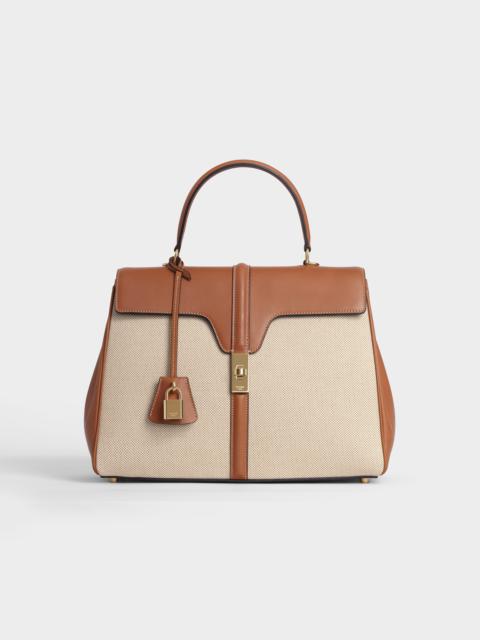 CELINE Medium 16 Bag in Textile and Natural Calfskin