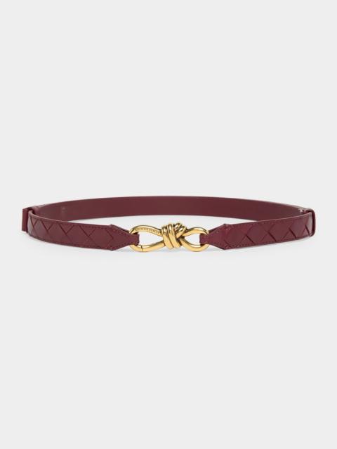 Bottega Veneta Andiamo Intrecciato Leather Belt