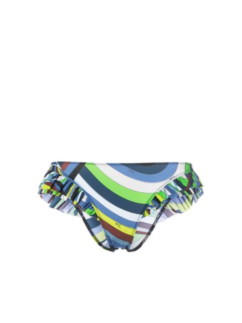 PUCCI graphic-print ruffled bikini bottoms