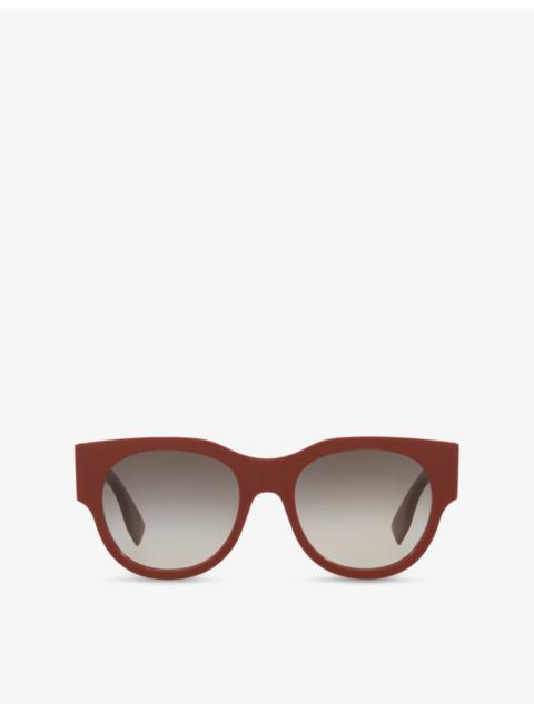 FENDI FE40147I Round-Frame Acetate Sunglasses