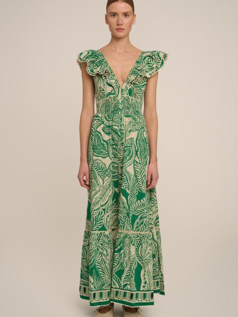 Poupette St Barth Long Dress Antea - Green Delia