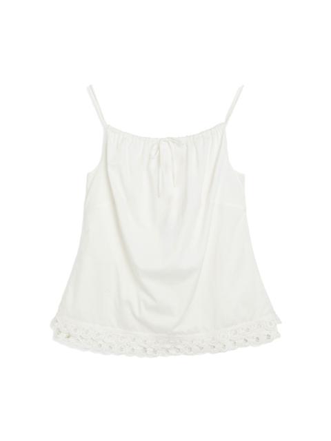 Elle Embroidered Organic Cotton Tank Top white