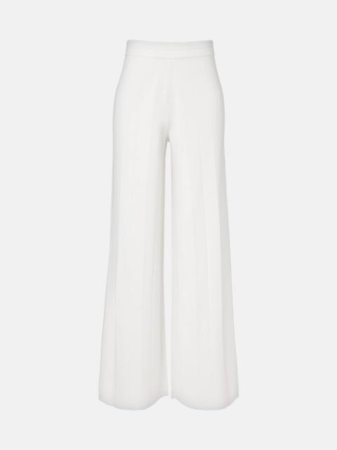 Lama crêpe wide-leg pants