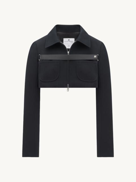 courrèges TWILL STRAP CROP JACKET