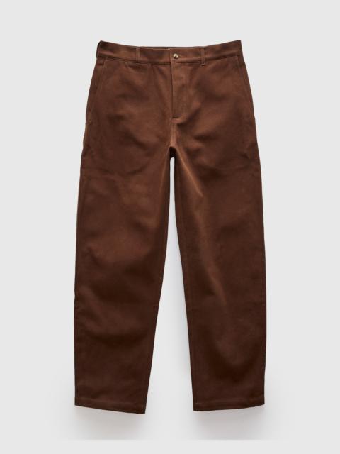 DE BONNE FACTURE Balloon Trousers in Bark Brown Cotton Drill
