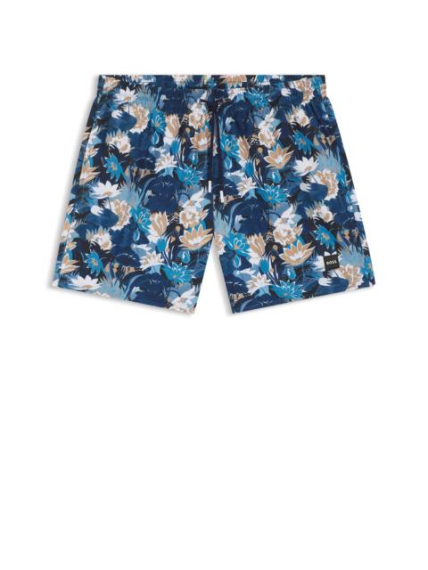 BOSS QUICK-DRY SWIM SHORTS WITH ALL-OVER PRINT