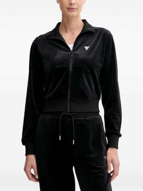 GUESS USA zipped rhinestone-embellished top