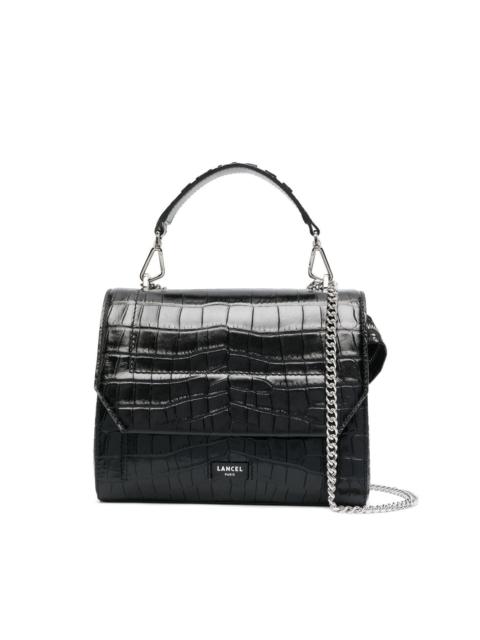 LANCEL crocodile-embossed leather tote bag