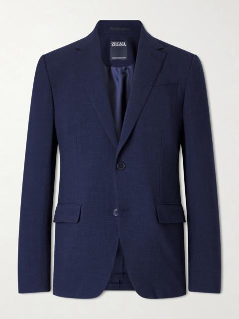 ZEGNA Wool, Silk and Linen-Blend Seersucker Jacket