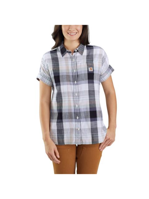 Carhartt Women's Loose Fit Lightweight Twill Short-Sleeve Plaid Shirt
