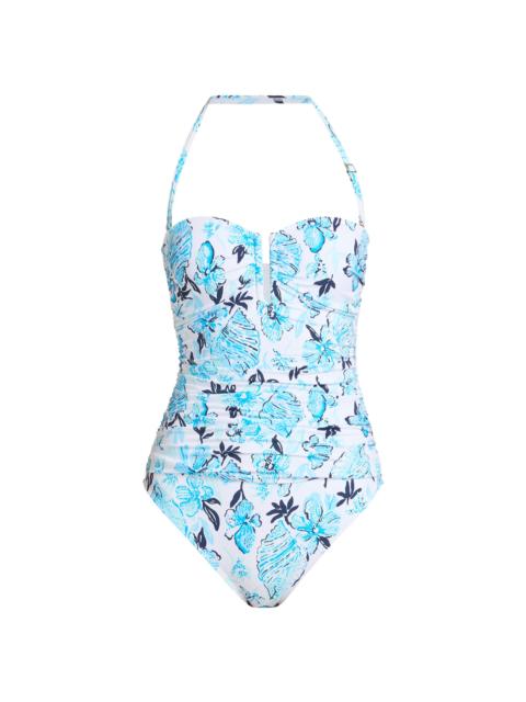 Lilly Pulitzer Women's Farlee Resort Seashell Splendor One-Piece Swimsuit - White Multi