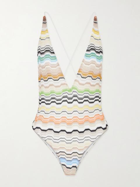 Missoni Mare Striped Crochet-knit Swimsuit