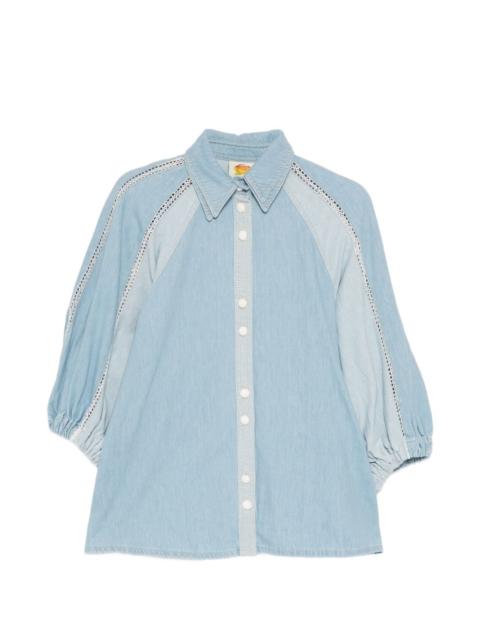 FARM RIO lace panelled shirt